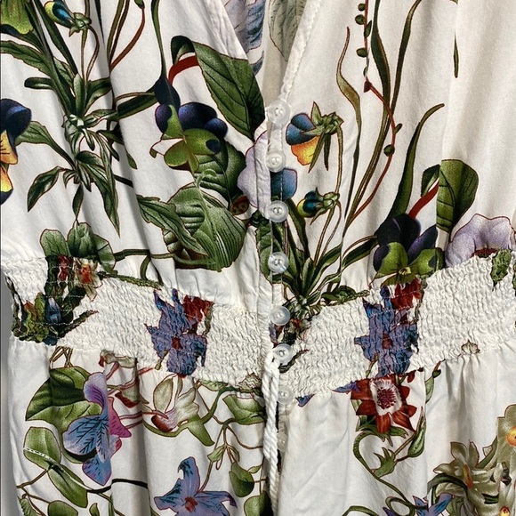 Tropical Floral Midi Sundress with Flutter Sleeves - Picture 4 of 11